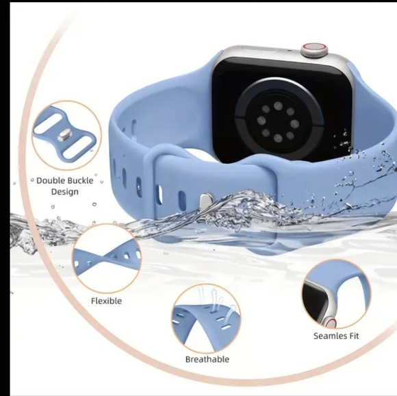 NEW BLUE Apple Watch Band - Silicone - Picture 3 of 5